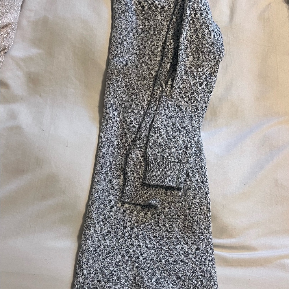 LOFT Black and White Knit Sweater Dress